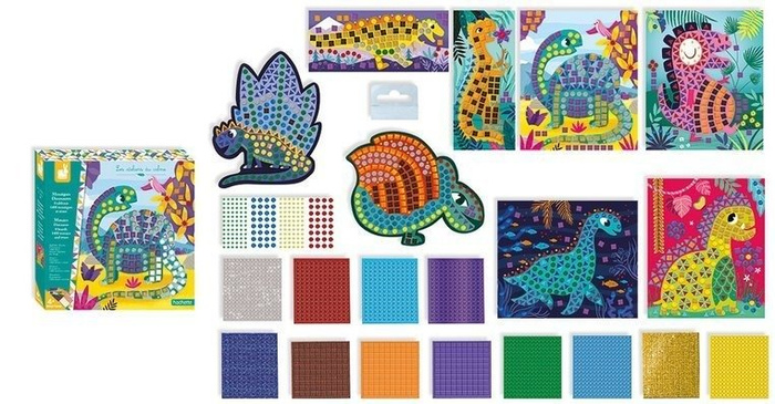 Zestaw kreatywny Mozaika Dinozaury 4+, Janod J07903