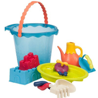 Niebieskie wiaderko z zestawem akcesoriów XXL, BX1444-B.Toys, zabawki do piasku