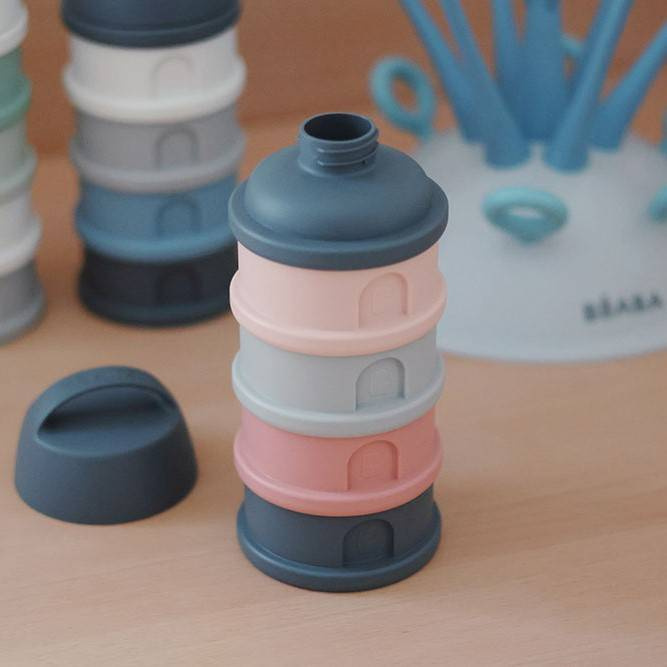 Pojemniki na mleko w proszku 4 komory mineral grey pink Beaba 911712