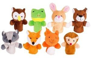 Dzikie zwierzątka - pacynki na palec 50962-Goki, zabawa w teatrzyk