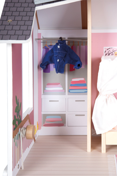 Domek dla lalek z wyposażeniem 3 piętrowa Dream Villa XL winda i balkon Small Foot 12730