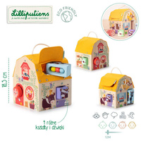 Drewniany domek dźwiękowy wielofunkcyjny z sorterem Farma 83445 Lilliputiens