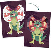 Dinozaury - artystyczny zestaw do tworzenia błyszczących obrazków DJ09518-Djeco, zestawy kreatywne 