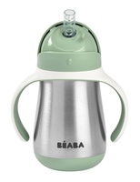 Bidon niekapek ze słomką termobutelka ze słomką 250 ml Sage green Beaba 913535