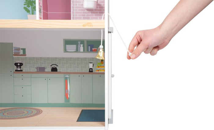 Domek dla lalek z wyposażeniem 3 piętrowa Dream Villa XL winda i balkon Small Foot 12730