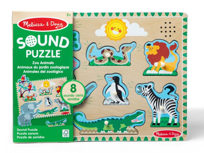 Drewniana układanka z dźwiękiem zwierząt ZOO Melissa & Doug 10727