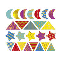 Duże naklejki wielorazowe na arkuszach 150 szt. Figury geometryczne Janod J09194