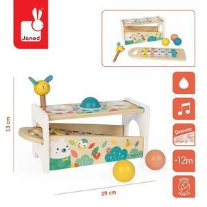 Drewniane cymbałki z kulodromem Pure, Janod J05155