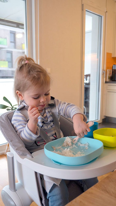 Beaba Komplet naczyń z silikonu blue 913428- Beaba, naczynia dla najmłodszych