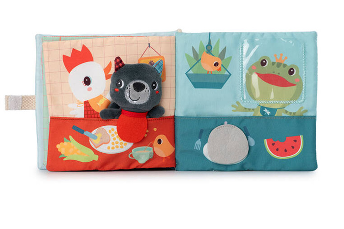 Książeczka aktywizująca z miniprzytulanką Smacznego! Wilk Louis Lilliputiens 83535