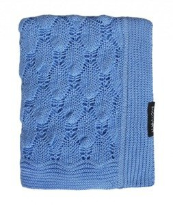 Kocyk ażurowy Boho szafir LL5800-Lullalove, kocyki dla dzieci