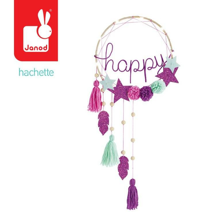 Zestaw kreatywny Łapacz Snów Happy z podświetleniem led J07927-Janod, zabawki kreatywne