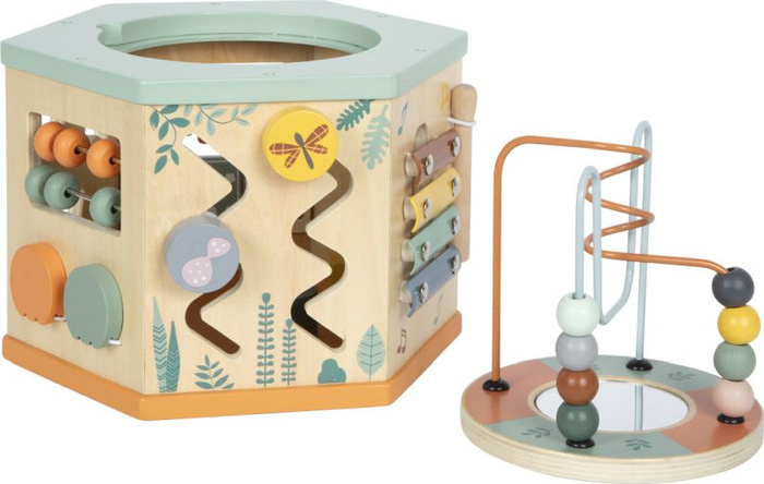 Drewniana kostka edukacyjna 7 powierzchni do zabawy Safari Small Foot 12641