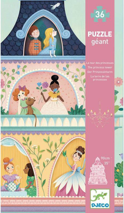 Duże tekturowe puzzle Wieża księżniczek DJ07130-Djeco, układanki i puzzle dla dzieci