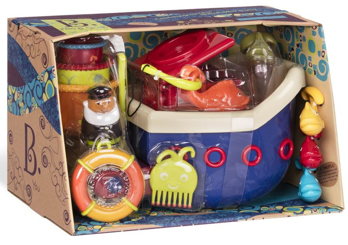 Zestaw zabawek do kąpieli statek rybacki Fish & Splish B.Toys BX2204Z zabawy w łazience na plaży