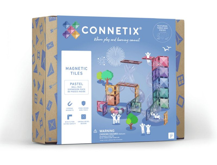 Kulodrom klocki magnetyczne Pastel Ball Run Expansion Pack 80 el Connetix 00080-BR