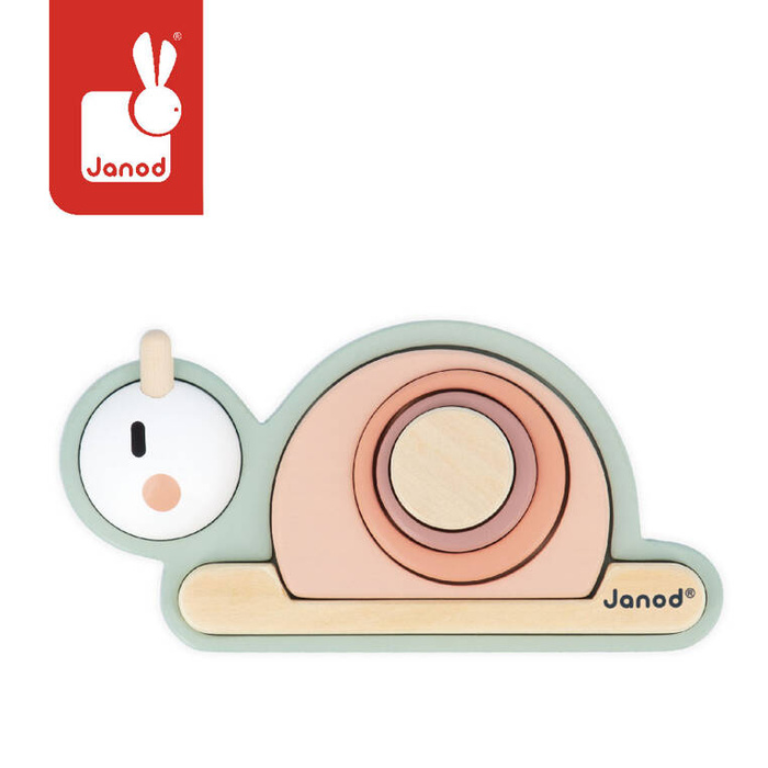 Drewniana układanka sensoryczna zmysł dotyku Ślimak Sweet Cocoon J04052 Janod