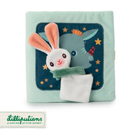 Miękka książeczka aktywizująca z mini komforterem Smok Joe i jego przytulanka 83492 LILLIPUTIENS