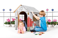 Tekturowy domek dla dzieci do samodzielnego złożenia, 0001-Tektorado, zabawki dla chłopców