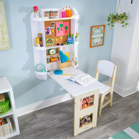 Składane ścienne drewniane biurko dla dzieci z krzesłem Arches KidKraft KK20152