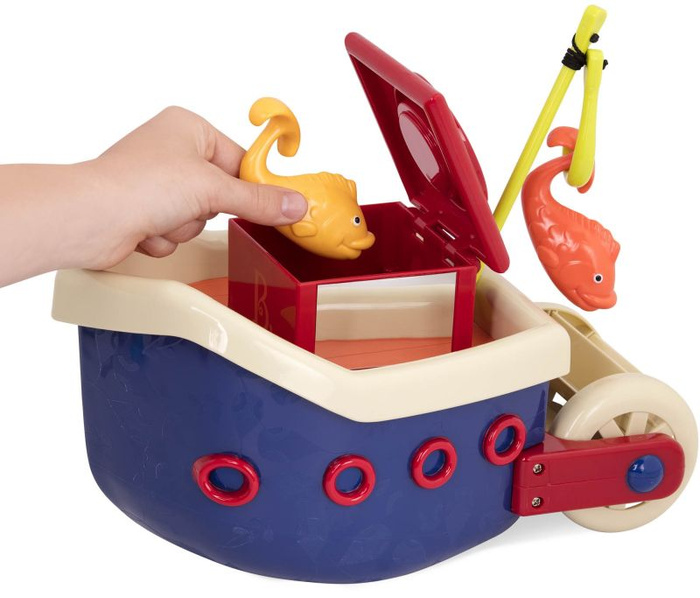 Zestaw zabawek do kąpieli statek rybacki Fish & Splish B.Toys BX2204Z zabawy w łazience na plaży