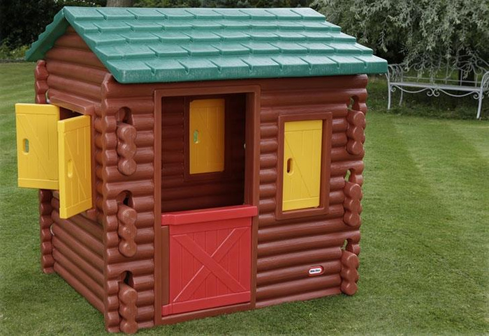 Domek ogrodowy Little Tikes 4869 Chata z belek ze stolikiem kominkiem i telefonem do kreatywnej zabawy