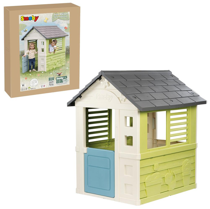 Wytrzymały Domek ogrodowy JOLIE Smoby 810737 z oknami i drzwiczkami do kreatywnej zabawy na świeżym powietrzu
