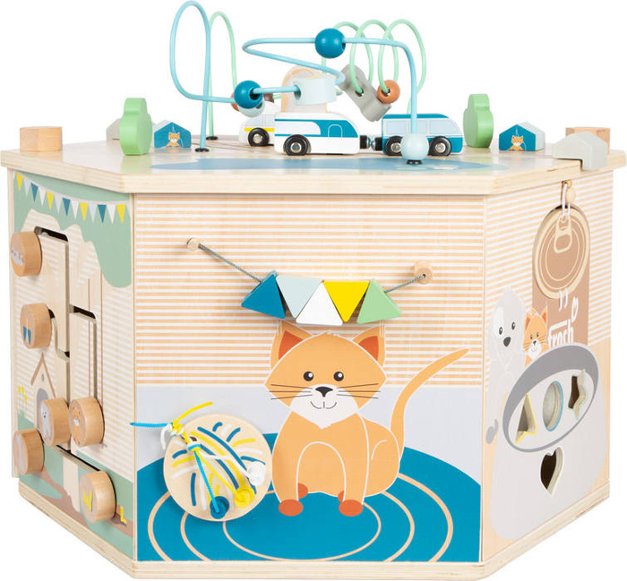 Drewniana kostka edukacyjna aktywizująca Pies i kot 12231-Small Foot, zabawki edukacyjne