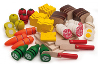 Drewniany Zestaw edukacyjny Erzi 42480 do krojenia i przygotowywania posiłków 27 elementów