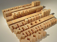 Klocki drewniane o dużych rozmiarach z literkami dla dzieci, XL, 205 el., zabawki konstrukcyjne