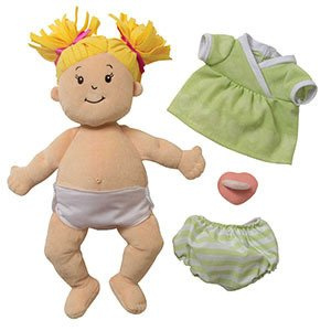 Pluszowa lalka dla dzieci, Blondyneczka w sukience w serduszka, Baby Stella, 152410-Manhattan Toy, lalki dla dziewczynek