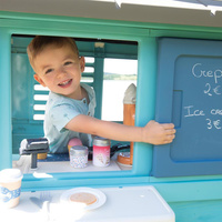 Domek ogrodowy Lodziarnia Smoby 810718 Sweety Corner z akcesoriami kuchennymi do kreatywnej zabawy 