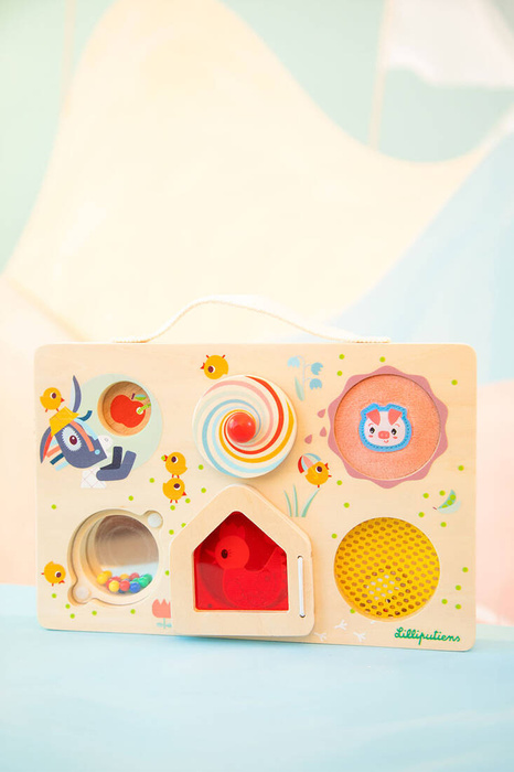 Drewniana tablica manipulacyjna walizka Farma Lilliputiens 83508