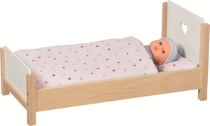 Drewniane Łóżko dla lalki Serduszko 51445 Goki do zabawy w dom i opiekę
