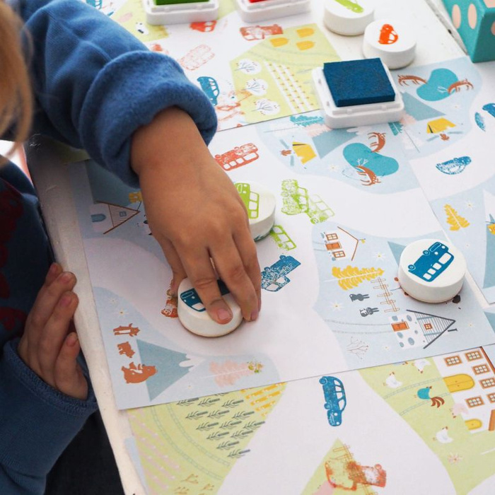 Zestaw artystyczny malowanie stempelkami Zwierzęta Djeco DJ09953