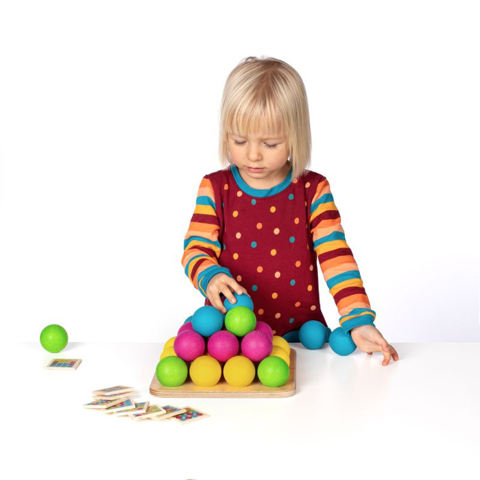 Gra zręcznościowa dla dzieci drewniane kulki Froebla 46 el Erzi 42269
