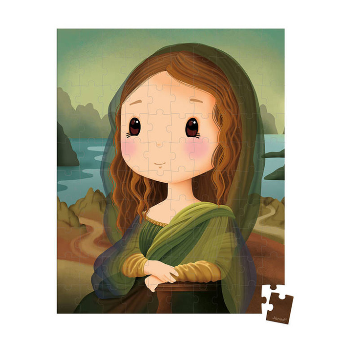 Puzzle w walizce Obraz inspirowany twórczością da Vinci 100 elementów Janod J02579