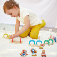 Drewniana gra w kulki marmurki Wyścig z przeszkodami Applepop J03357 Janod