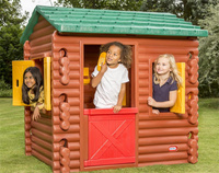 Domek ogrodowy Little Tikes 4869 Chata z belek ze stolikiem kominkiem i telefonem do kreatywnej zabawy