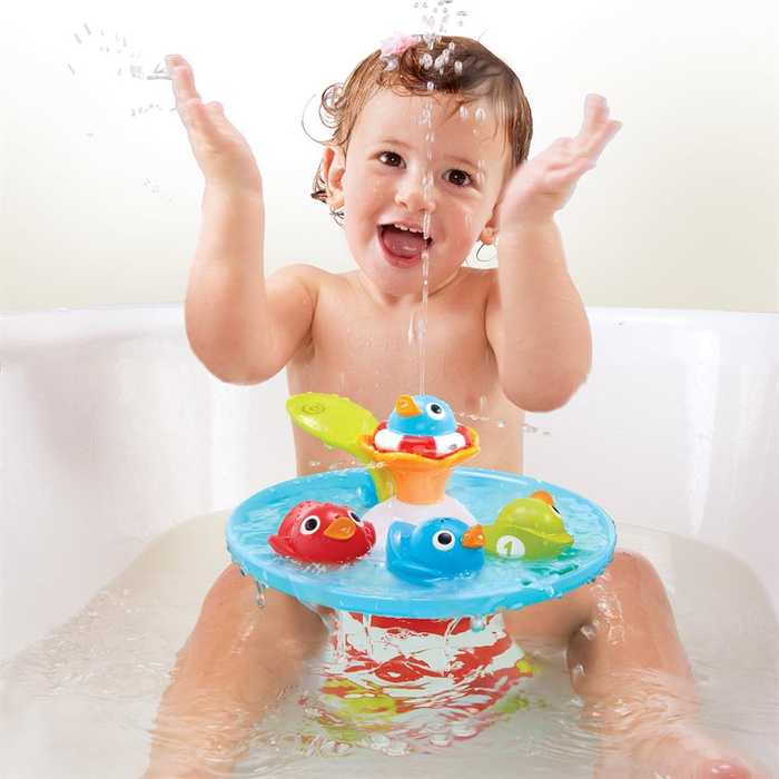 Magiczny Wyścig kaczek Yookidoo 40164 interaktywna Zabawka do kąpieli z fontanną i kaczuszkami dla dzieci