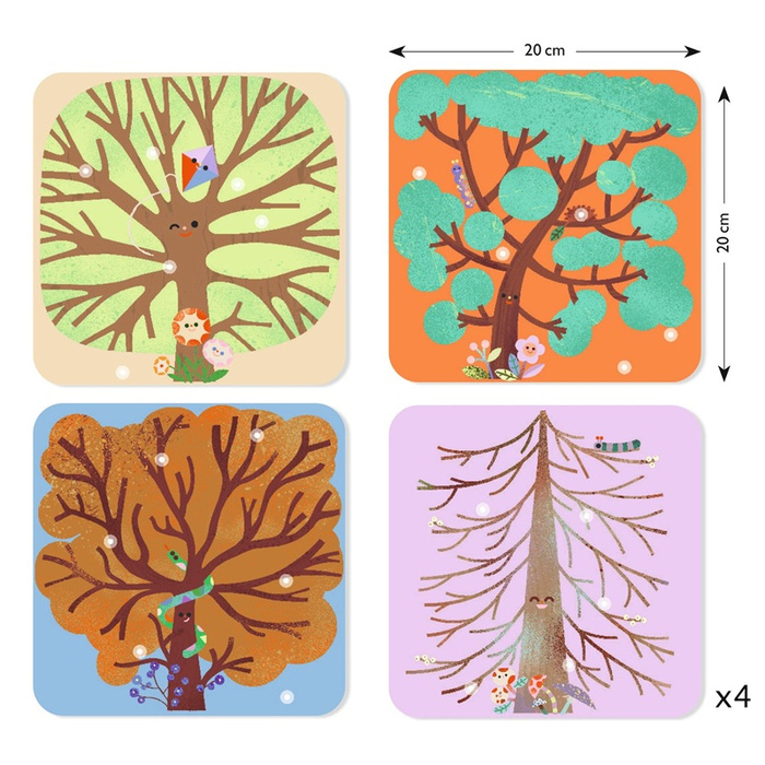 Zestaw artystyczny tworzenie kolorowych ilustracji z filcowych naklejek Drzewa Djeco DJ00089