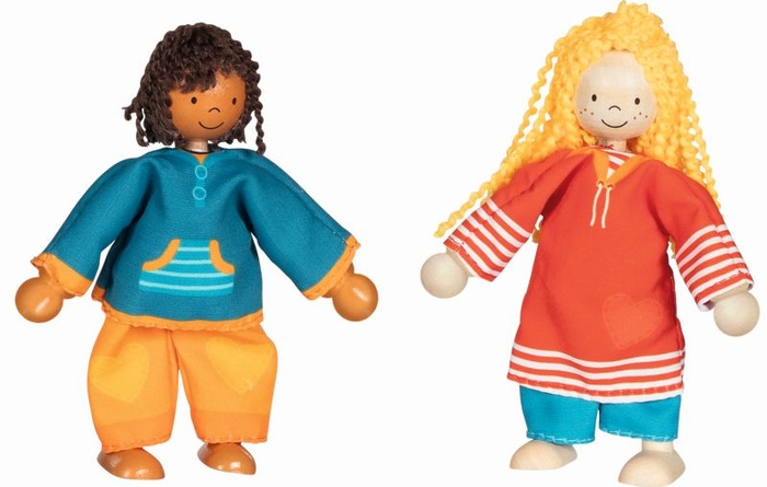 Laleczki drewniane z ubrankami na zmianę Goki 51482