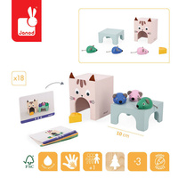 Drewniana układanka Orientacja w przestrzeni Kot i mysz J05078 Janod