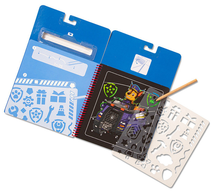 Zdrapywanka z rysikiem Psi Patrol Scratch Art Pad – Chase Melissa and Doug 33259