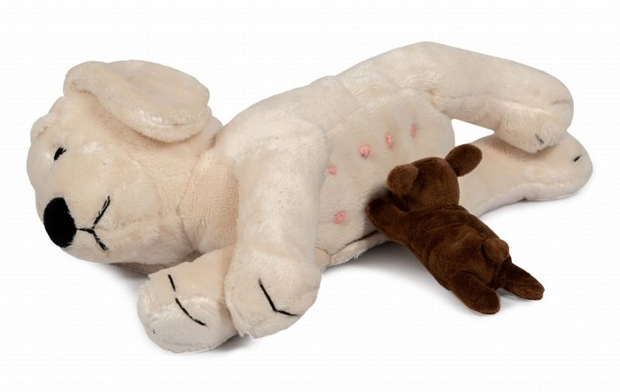 Maskotka piesek Mama ze szczeniakami 3 pluszaki dla dzieci w zestawie Astrup 84627