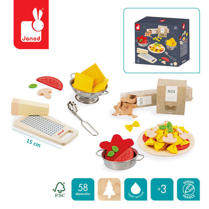 Filcowy zestaw makaronów i akcesoria Janod J06598
