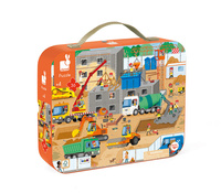 Puzzle w walizce Plac budowy 36 elementów Janod J02533