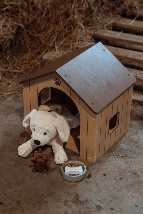 Drewniany domek dla piesków buda z akcesoriami do karmienia Astrup 84628