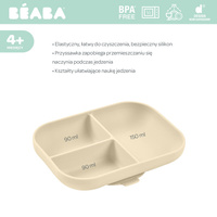 Silikonowy trójdzielny talerz z przyssawką Clay Beaba 913614