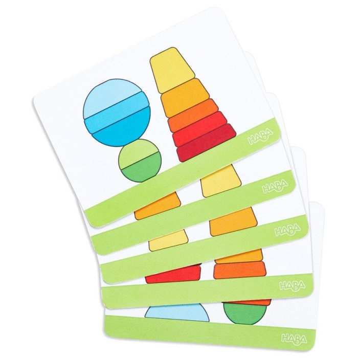 Drewniana układanka na paliku Wieże i kształty HB305404-Haba, gry edukacyjne